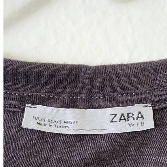 Zara Dark Gray Knit Top Tank Shirt Blouse Small - Picture 4 of 8